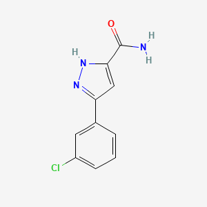 molecular formula C10H8ClN3O B1391731 3-(3-Chlorophenyl)-1H-pyrazole-5-carboxamide CAS No. 1397187-17-5