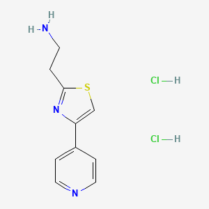 molecular formula C10H13Cl2N3S B1391740 2-[4-(Pyridin-4-yl)-1,3-thiazol-2-yl]ethan-1-amine dihydrochloride CAS No. 1240527-54-1
