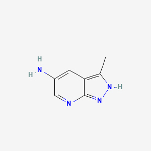 molecular formula C7H8N4 B1391747 3-methyl-1H-pyrazolo[3,4-b]pyridin-5-amine CAS No. 1186608-73-0