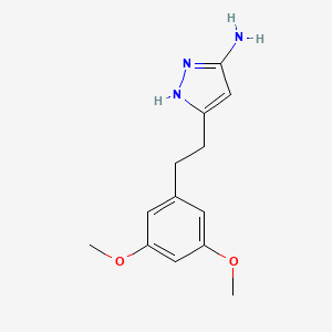 molecular formula C13H17N3O2 B1391749 5-[2-(3,5-dimethoxyphenyl)ethyl]-1H-pyrazol-3-amine CAS No. 1000895-53-3