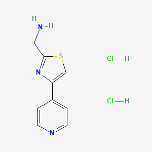 molecular formula C9H11Cl2N3S B1391750 [4-(Pyridin-4-yl)-1,3-thiazol-2-yl]methanamine dihydrochloride CAS No. 1240528-34-0