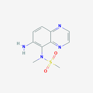 molecular formula C10H12N4O2S B13917536 N-(6-Amino-5-quinoxalinyl)-N-methylmethanesulfonamide 