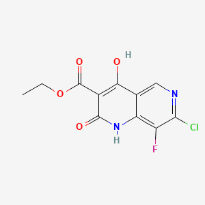 molecular formula C11H8ClFN2O4 B13917559 Ethyl 7-chloro-8-fluoro-1,2-dihydro-4-hydroxy-2-oxo-1,6-naphthyridine-3-carboxylate 