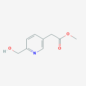 molecular formula C9H11NO3 B13917568 Methyl 6-(hydroxymethyl)-3-pyridineacetate 