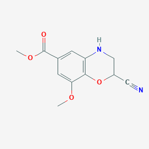 molecular formula C12H12N2O4 B1391758 Methyl 2-cyano-8-methoxy-3,4-dihydro-2H-1,4-benzoxazine-6-carboxylate CAS No. 1221792-69-3