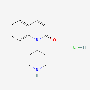 molecular formula C14H17ClN2O B1391759 1-(piperidin-4-yl)quinolin-2(1H)-one hydrochloride CAS No. 173843-73-7