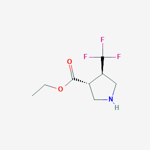 molecular formula C8H12F3NO2 B1391760 Ethyl (3R,4R)-4-(trifluoromethyl)tetrahydro-1H-pyrrole-3-carboxylate CAS No. 1283107-62-9