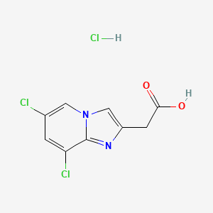 molecular formula C9H7Cl3N2O2 B1391762 (6,8-Dichloroimidazo[1,2-a]pyridin-2-yl)-acetic acid hydrochloride CAS No. 1235438-87-5