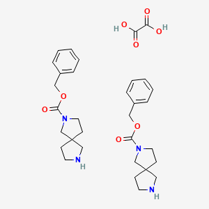 molecular formula C32H42N4O8 B13917655 Benzyl 2,7-diazaspiro[4.4]nonane-2-carboxylate;hemi(oxalic acid) 