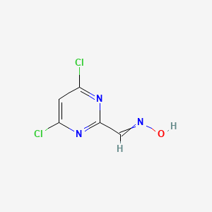 molecular formula C5H3Cl2N3O B13917766 N-[(4,6-dichloropyrimidin-2-yl)methylidene]hydroxylamine 