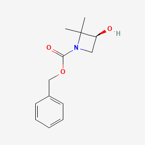 molecular formula C13H17NO3 B13917834 Benzyl (3S)-3-hydroxy-2,2-dimethyl-azetidine-1-carboxylate 