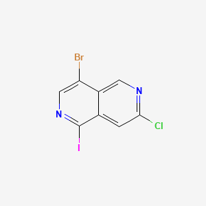 molecular formula C8H3BrClIN2 B13917852 4-Bromo-7-chloro-1-iodo-2,6-naphthyridine 