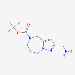 molecular formula C13H22N4O2 B13917882 tert-butyl 2-(aminomethyl)-7,8-dihydro-4H-pyrazolo[1,5-a][1,4]diazepine-5(6H)-carboxylate 