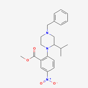 Methyl 2-[4-benzyl-2-(propan-2-yl)piperazin-1-yl]-5-nitrobenzoate