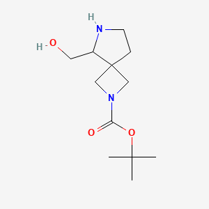 molecular formula C12H22N2O3 B13917977 tert-Butyl 5-(hydroxymethyl)-2,6-diazaspiro[3.4]octane-2-carboxylate 
