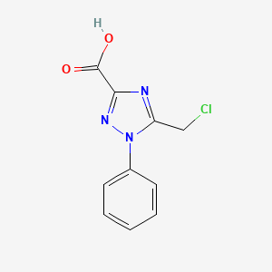 molecular formula C10H8ClN3O2 B1391798 5-(chloromethyl)-1-phenyl-1H-1,2,4-triazole-3-carboxylic acid CAS No. 1221792-24-0