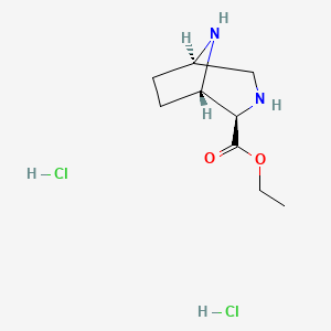 molecular formula C9H18Cl2N2O2 B13917981 ethyl (1S,2R,5R)-3,8-diazabicyclo[3.2.1]octane-2-carboxylate;dihydrochloride 