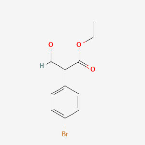 molecular formula C11H11BrO3 B13918010 Ethyl 2-(4-bromophenyl)-3-oxopropanoate 