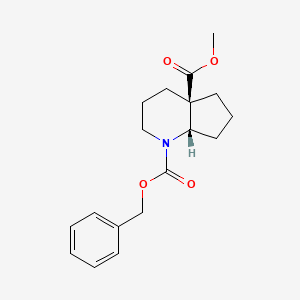 molecular formula C18H23NO4 B13918045 O1-Benzyl O4A-methyl (4AR,7AS)-3,4,5,6,7,7A-hexahydro-2H-cyclopenta[B]pyridine-1,4A-dicarboxylate 