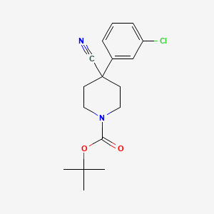 molecular formula C17H21ClN2O2 B1391809 Tert-butyl 4-(3-chlorophenyl)-4-cyanopiperidine-1-carboxylate CAS No. 553631-33-7