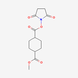 molecular formula C13H17NO6 B1391812 trans-1-(2,5-Dioxopyrrolidin-1-yl) 4-methyl cyclohexane-1,4-dicarboxylate CAS No. 936901-99-4