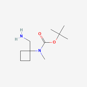 molecular formula C11H22N2O2 B13918122 tert-butyl N-[1-(aminomethyl)cyclobutyl]-N-methyl-carbamate 