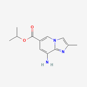 molecular formula C12H15N3O2 B13918173 Isopropyl 8-amino-2-methylimidazo[1,2-a]pyridine-6-carboxylate 