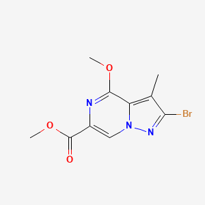 molecular formula C10H10BrN3O3 B13918181 Methyl 2-bromo-4-methoxy-3-methylpyrazolo[1,5-a]pyrazine-6-carboxylate 