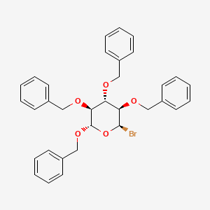 molecular formula C33H33BrO5 B1391820 (2S,3S,4S,5R,6R)-2,3,4,5-四(苄氧基)-6-溴四氢-2H-吡喃 CAS No. 1354486-61-5