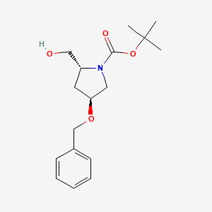 molecular formula C17H25NO4 B13918259 tert-butyl (2R,4S)-4-benzyloxy-2-(hydroxymethyl)pyrrolidine-1-carboxylate 