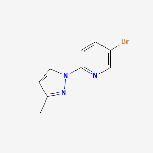 molecular formula C9H8BrN3 B1391828 Pyridine, 5-bromo-2-(3-methyl-1H-pyrazol-1-yl)- CAS No. 1215073-39-4