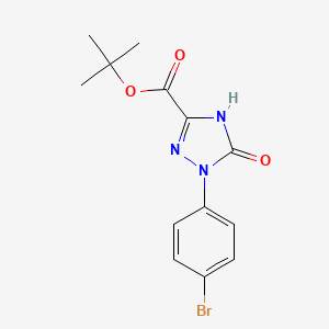 molecular formula C13H14BrN3O3 B13918333 tert-butyl 1-(4-Bromophenyl)-2,5-dihydro-5-oxo-1H-1,2,4-triazole-3-carboxylate 