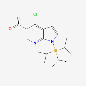 molecular formula C17H25ClN2OSi B1391834 1H-Pyrrolo[2,3-B]pyridine-5-carboxaldehyde, 4-chloro-1-[tris(1-methylethyl)silyl]- CAS No. 924655-39-0