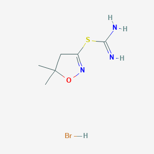 molecular formula C6H12BrN3OS B13918350 5,5-Dimethyl-4,5-dihydroisoxazol-3-yl carbamimidothioate hydrobromide 