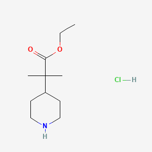 molecular formula C11H22ClNO2 B1391843 Ethyl 2-methyl-2-(piperidin-4-YL)propanoate hydrochloride CAS No. 243836-26-2