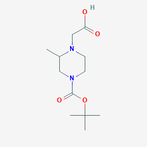 molecular formula C12H22N2O4 B1391853 2-(4-(Tert-butoxycarbonyl)-2-methylpiperazin-1-YL)acetic acid CAS No. 666853-16-3