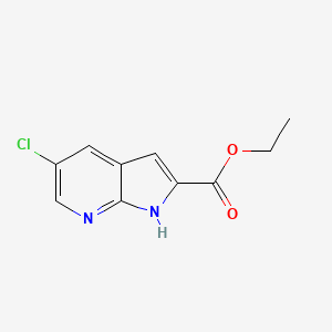 molecular formula C10H9ClN2O2 B1391856 Ethyl 5-chloro-1H-pyrrolo[2,3-B]pyridine-2-carboxylate CAS No. 1083181-28-5