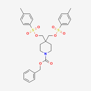 molecular formula C29H33NO8S2 B13918566 Benzyl 4,4-bis((tosyloxy)methyl)piperidine-1-carboxylate 