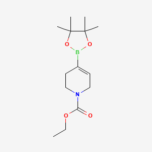 molecular formula C14H24BNO4 B1391857 ethyl 4-(4,4,5,5-tetramethyl-1,3,2-dioxaborolan-2-yl)-5,6-dihydropyridine-1(2H)-carboxylate CAS No. 870285-86-2