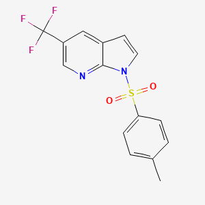 molecular formula C15H11F3N2O2S B1391859 1H-Pyrrolo[2,3-B]pyridine, 1-[(4-methylphenyl)sulfonyl]-5-(trifluoromethyl)- CAS No. 1036027-56-1