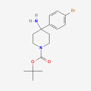 molecular formula C16H23BrN2O2 B1391861 Tert-butyl 4-amino-4-(4-bromophenyl)piperidine-1-carboxylate CAS No. 917925-62-3