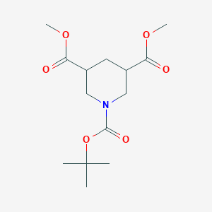 molecular formula C14H23NO6 B1391863 1-Tert-butyl 3,5-dimethyl piperidine-1,3,5-tricarboxylate CAS No. 595555-70-7