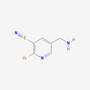 molecular formula C7H6BrN3 B13918634 5-(Aminomethyl)-2-bromonicotinonitrile 