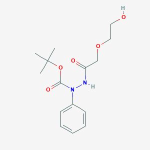 molecular formula C15H22N2O5 B13918741 Tert-butyl 2-(2-(2-hydroxyethoxyl)acetyl)-1-phenylhydrazine carboxylate 