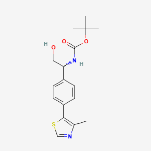 molecular formula C17H22N2O3S B13918787 Tert-butyl (R)-(2-hydroxy-1-(4-(4-methylthiazol-5-YL)phenyl)ethyl)carbamate 
