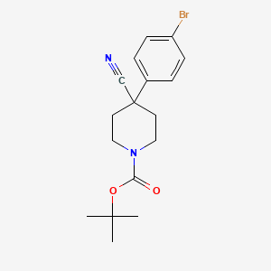 molecular formula C17H21BrN2O2 B1391884 4-(4-溴苯基)-4-氰基哌啶-1-羧酸叔丁酯 CAS No. 847615-14-9