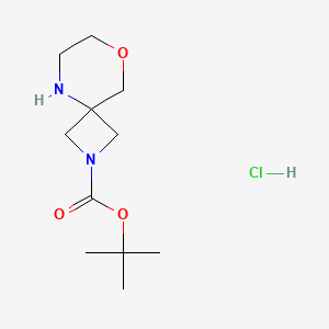 molecular formula C11H21ClN2O3 B13918856 Tert-butyl 8-oxa-2,5-diazaspiro[3.5]nonane-2-carboxylate;hydrochloride 