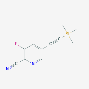 molecular formula C11H11FN2Si B1391899 3-Fluoro-5-((trimethylsilyl)ethynyl)-picolinonitrile CAS No. 1246088-63-0