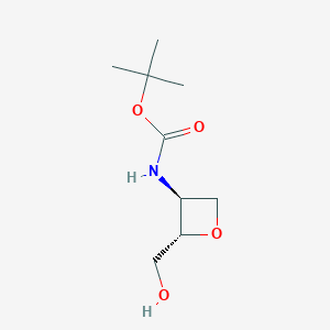 molecular formula C9H17NO4 B13918995 Tert-butyl ((2S,3S)-2-(hydroxymethyl)oxetan-3-YL)carbamate 