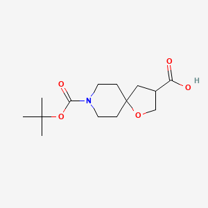 molecular formula C14H23NO5 B1391905 8-(Tert-butoxycarbonyl)-1-oxa-8-azaspiro[4.5]decane-3-carboxylic acid CAS No. 1160246-97-8